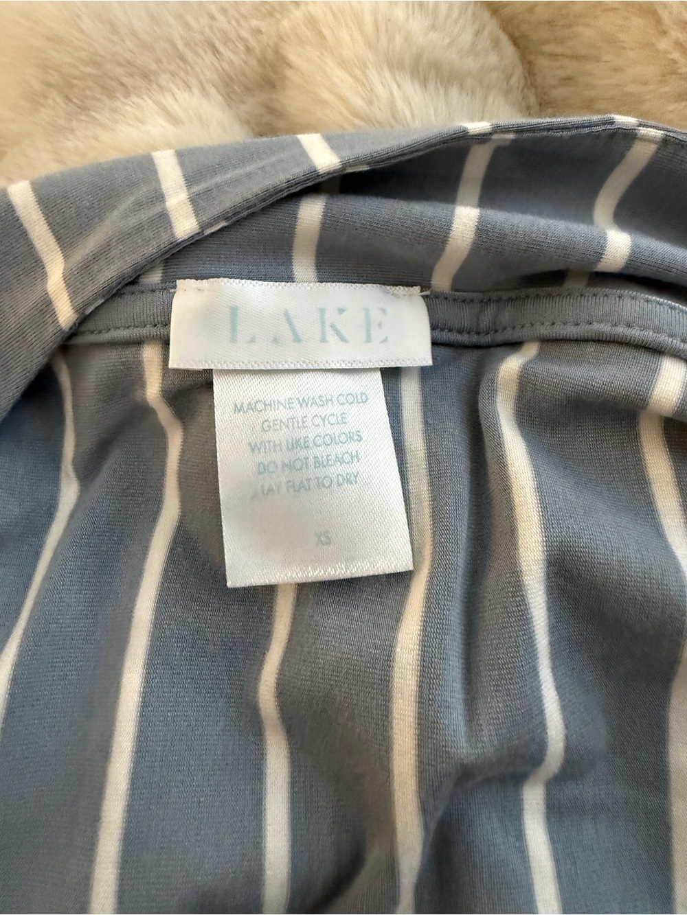 LAKE DreamModal Kimono Blue and White Striped Set - Picture 5 of 7